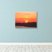 Impression sur toile Coucher de soleil sur la rivi (Insitu (Plancher de Bois))
