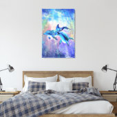 Impression sur toile Couple de dauphins heureux - (Insitu(Chambre))