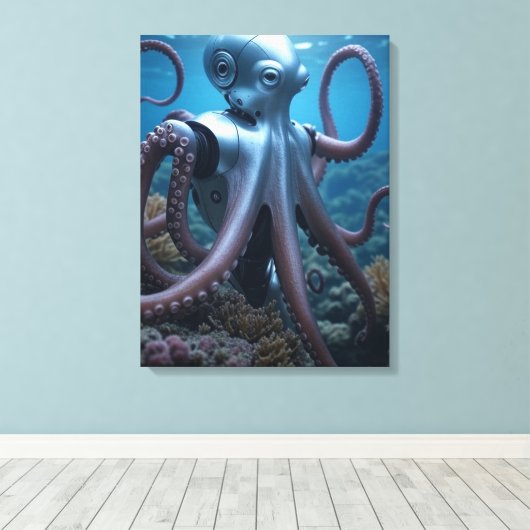 impression sur toile Cyber Octopus (Insitu (Plancher de Bois))