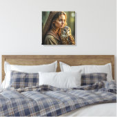 Impression sur toile (Dame et hibou) (Insitu(Chambre))