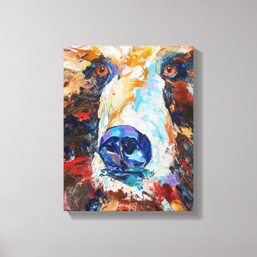 Impression sur toile "Dans le regard de l'ours" d' (Recto)