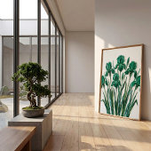 Impression sur toile d'art abstrait vert émeraude