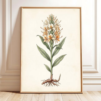 Impression sur toile d'art botanique vintage