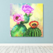 Impression sur toile d'art de fleurs de cactus rou (Insitu (Plancher de Bois))