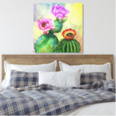 Impression sur toile d'art de fleurs de cactus rou (Insitu(Chambre))