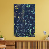 Impression sur toile d'art de guitare et de fleurs (Insitu(Salon))