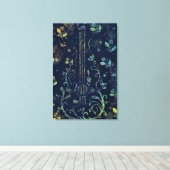 Impression sur toile d'art de guitare et de fleurs (Insitu (Plancher de Bois))