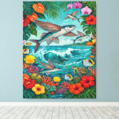 Impression sur toile d'art de Malolo et de surf (Insitu (Plancher de Bois))
