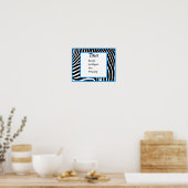 Impression sur toile d'art du nom du Zèbre bleu (Cuisine)