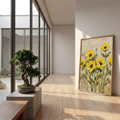 Impression sur toile d'art mural d'anémone moderne