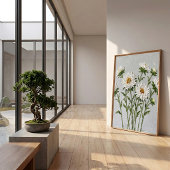 Impression sur toile d'art mural d'aster blanc min