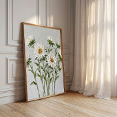 Impression sur toile d'art mural d'aster blanc min