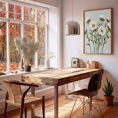 Impression sur toile d'art mural d'aster blanc min