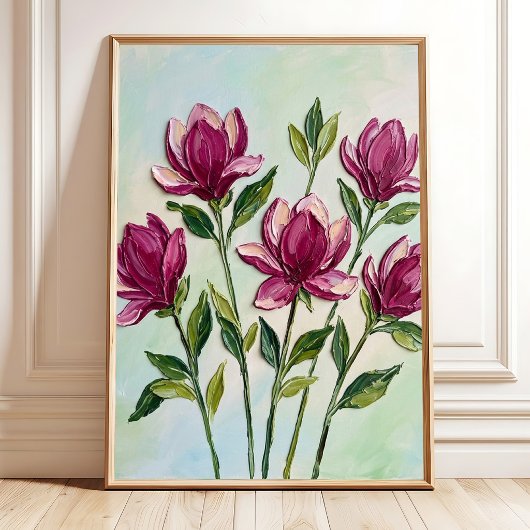 Impression sur toile d'art mural de fleur de magno