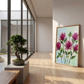 Impression sur toile d'art mural de fleur de magno