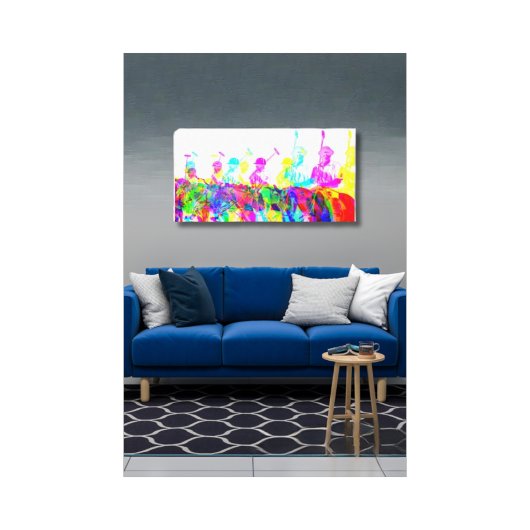 Impression sur toile d'art mural de joueurs de pol