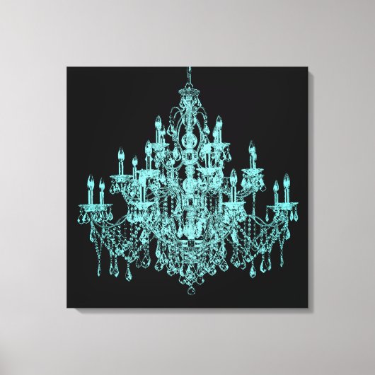 Impression sur toile d'art mural lustre bleu sarce (Recto)