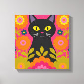 Impression sur toile d'art populaire Chat Noir Col (Recto)