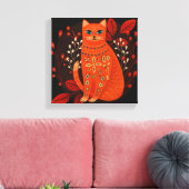 Impression sur toile d'art populaire de chat orang (Insitu(Salon))
