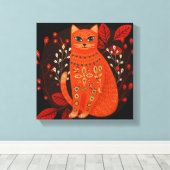 Impression sur toile d'art populaire de chat orang (Insitu (Plancher de Bois))