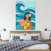 Impression sur toile d'art tropical de milieu de s (Insitu(Chambre))