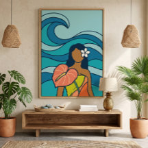 Impression sur toile d'art tropical de milieu de s