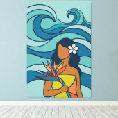 Impression sur toile d'art tropical de plage de mi (Insitu (Plancher de Bois))
