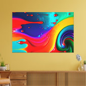 Impression sur toile d'art vibrant de goutte de pe (Insitu(Salon))