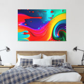 Impression sur toile d'art vibrant de goutte de pe (Insitu(Chambre))