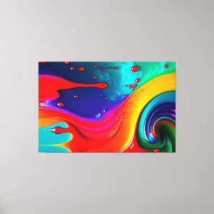 Impression sur toile d'art vibrant de goutte de pe