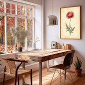 Impression sur toile d'art vintage de pavot