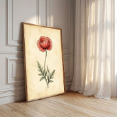 Impression sur toile d'art vintage de pavot