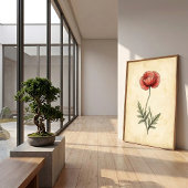 Impression sur toile d'art vintage de pavot