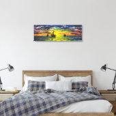 Impression sur toile de bateaux au coucher du sole (Insitu(Chambre))