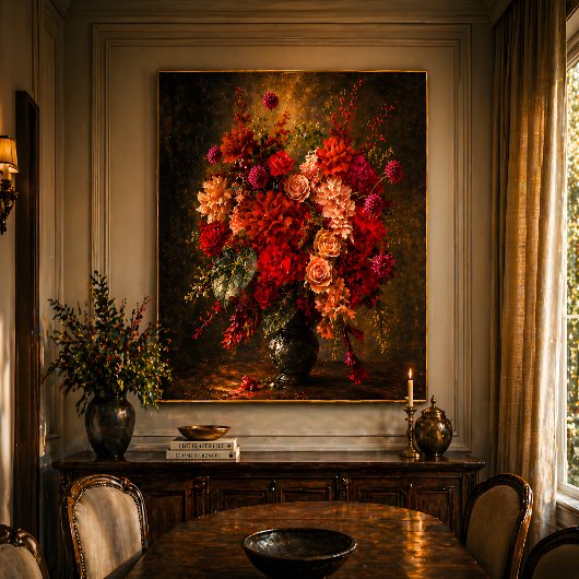 Impression sur toile de bouquet floral vibrant – V
