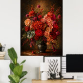 Impression sur toile de bouquet floral vibrant – V (Bureau à domicile)