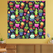 Impression sur toile de cactus Kawaii (Insitu(Salon))