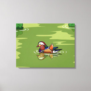 Impression sur toile de Canard mandarin de près
