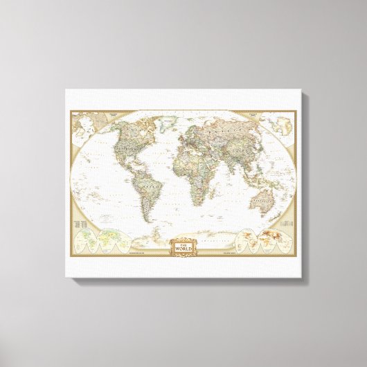 Impression sur toile de carte du monde antique (Recto)
