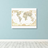 Impression sur toile de carte du monde antique (Insitu (Plancher de Bois))