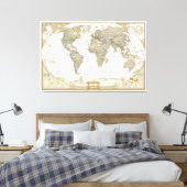Impression sur toile de carte du monde antique (Insitu(Chambre))
