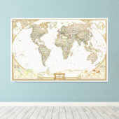 Impression sur toile de carte du monde antique (Insitu (Plancher de Bois))