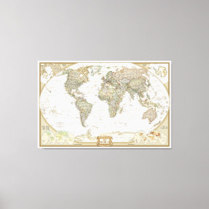 Impression sur toile de carte du monde antique