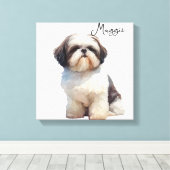 Impression sur toile de chien mignon (Insitu (Plancher de Bois))