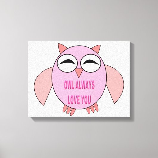 Impression sur toile de chouette de message d'amou (Recto)