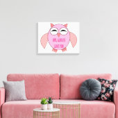 Impression sur toile de chouette de message d'amou (Insitu(Salon))