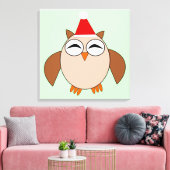 Impression sur toile de chouette de Noël mignonne (Insitu(Salon))