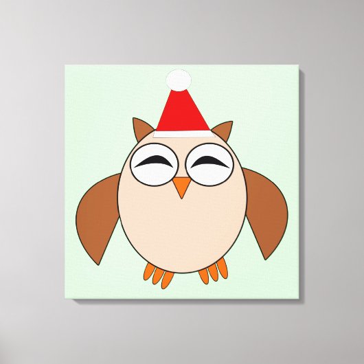 Impression sur toile de chouette de Noël mignonne (Recto)