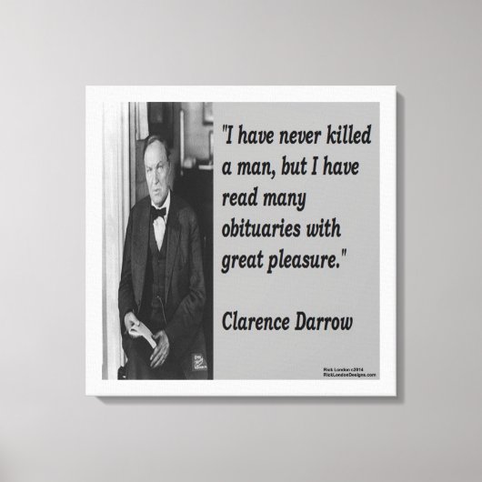 Impression sur toile de Clarence Darrow et citatio (Recto)
