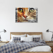 Impression sur toile de collage de visage de chat (Insitu(Chambre))